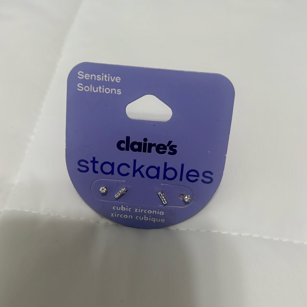 Claire's Silver Stackable Earrings